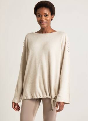 Pull tissage chiné manches longues beige CECIL femme