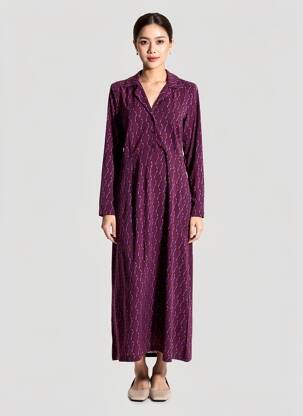 Robe longue manches longues manches longues violet SURKANA femme