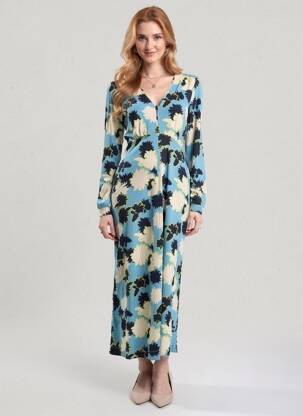 Robe courte manches longues manches longues bleu WHITE STUFF femme