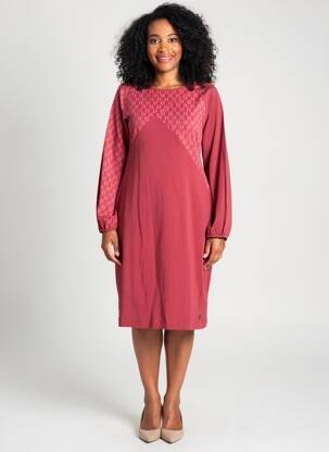 Robe mi-longue manches longues manches longues rouge TRANQUILLO femme