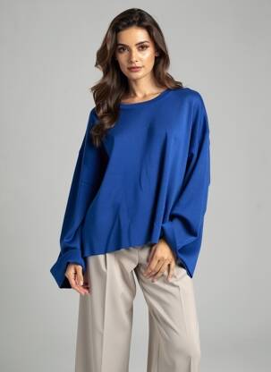 Pull coupe cintrée manches longues bleu Y.A.S femme
