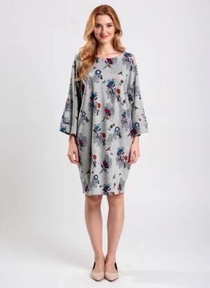 Robe courte manches longues manches longues gris LILY & ME femme