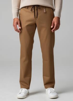 Pantalon chino stretch taille normale marron ALBERTO homme