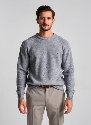 Pull col rond manches longues gris FYNCH-HATTON homme