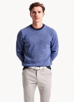 Pull col rond manches longues bleu HARRIS WILSON homme
