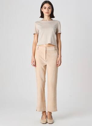 Pantalon droit stretch taille normale beige SURKANA femme