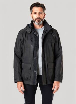 Manteau court col col montant a capuche noir CAMEL ACTIVE homme