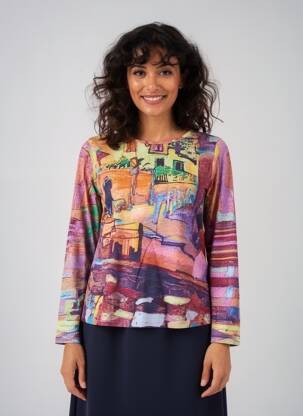 T-shirt manches longues manches longues violet ORIENTIQUE NATURALLY femme