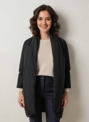 Doudoune manches longues sans capuche noir KOKOMARINA femme