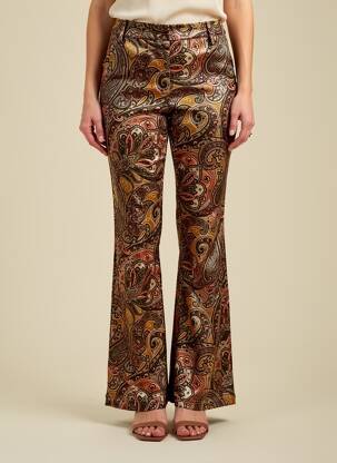 Pantalon flare taille élastique taille normale vert SUMMUM femme