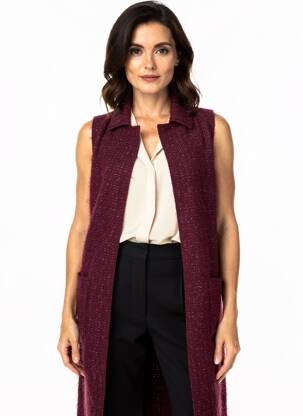 Gilet sans manche coupe droite violet CLAUDIUS femme