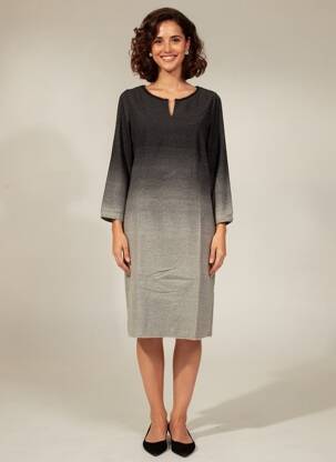 Robe mi-longue manches longues manches longues noir D.SPORT femme