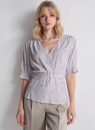 Gilet cache-cœur manches 3/4 blanc TOMMY HILFIGER femme