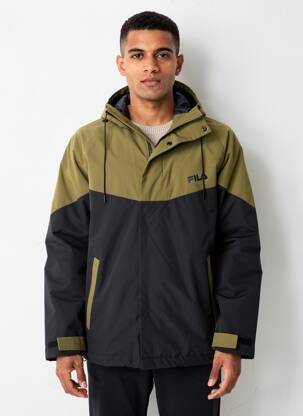 Parka finition intérieure doublure satiné a capuche vert FILA homme