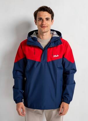 Parka manches longues a capuche bleu FILA homme
