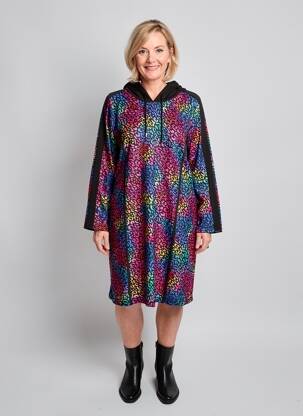 Robe mi-longue manches longues manches longues noir MERI & ESCA femme