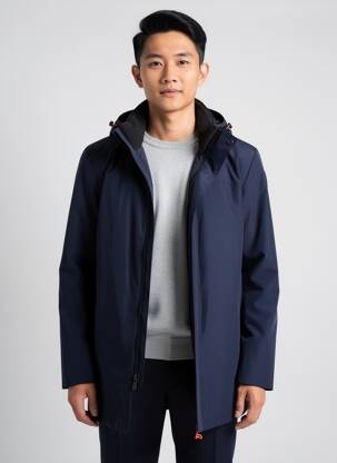 Parka manches longues a capuche bleu SUNS BOARDS homme