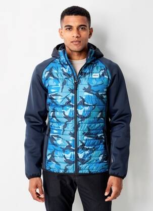Doudoune manches longues a capuche bleu JACK & JONES homme