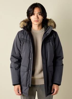 Parka finition intérieure doublure satiné a capuche bleu JACK & JONES homme