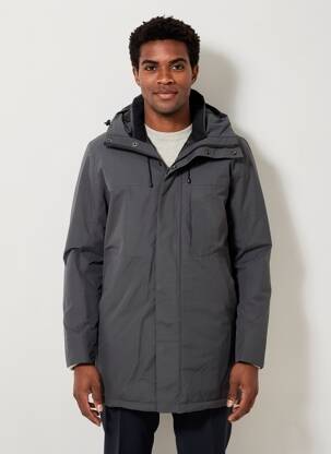 Parka manches longues a capuche gris JACK & JONES homme