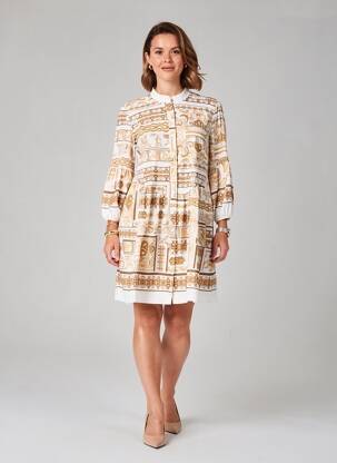Robe courte manches 3/4 manches 3/4 blanc LESLIE femme