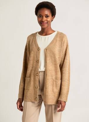 Gilet manches longues stretch beige DIPLODOCUS femme