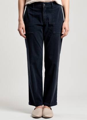 Pantalon droit stretch taille normale bleu REIKO femme