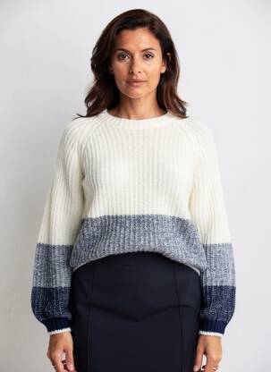 Pull coupe droite manches longues blanc LE BOUDOIR D'EDOUARD femme