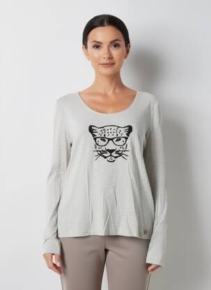 T-shirt manches longues manches longues gris LE BOUDOIR D'EDOUARD femme