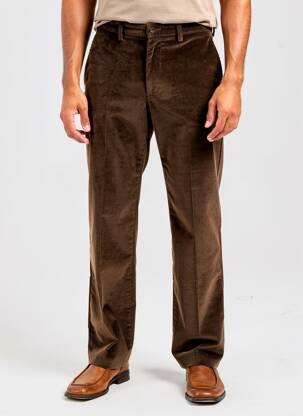 Pantalon droit stretch taille normale marron LMA homme
