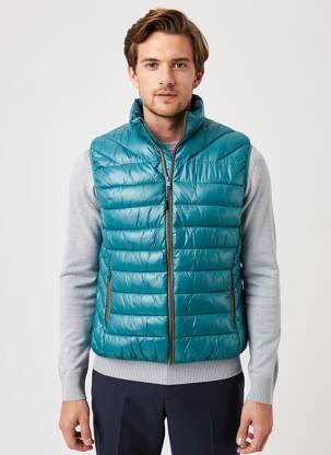 Doudoune poches sans capuche bleu PARTNER'S homme