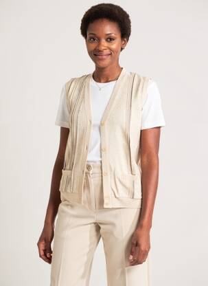 Gilet sans manche coupe cintrée beige LOUIS VICTOR femme