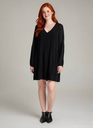 Robe courte manches longues manches longues noir VILA femme