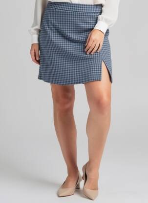 Jupe courte coupe droite bleu ARTLOVE femme