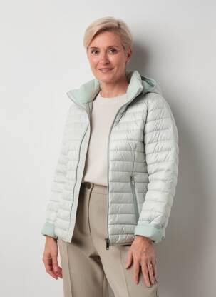 Doudoune poches a capuche vert BARBARA LEBEK femme