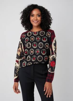 Pull col bateau manches longues noir JEI'S BY LETIZIA DENARO femme