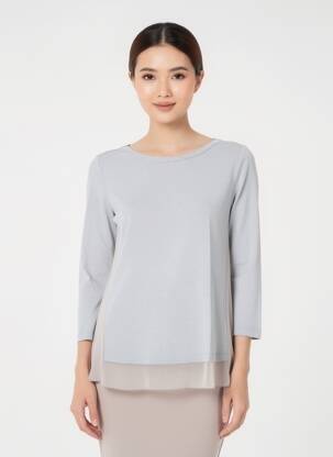T-shirt manches longues manches longues gris TRUSSARDI JEANS femme