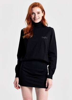 Pull coupe cintrée manches longues noir PAUL & SHARK femme