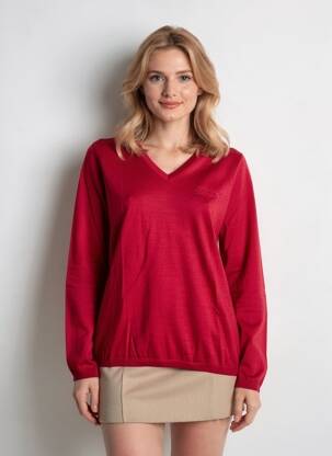 Pull coupe cintrée manches longues rouge PAUL & SHARK femme