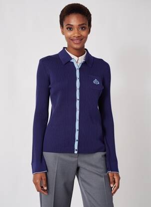 Gilet manches longues coupe cintrée bleu CROSSWAYS femme
