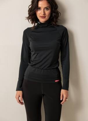 Sous-pull stretch manches longues noir DAMART femme