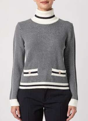 Pull coupe cintrée manches longues noir FRACOMINA femme