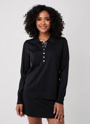 Pull coupe cintrée manches longues noir FRACOMINA femme