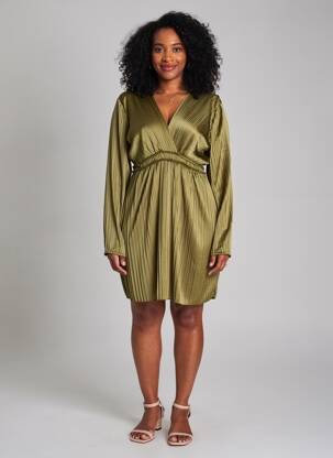 Robe courte manches longues manches longues vert SEASON femme