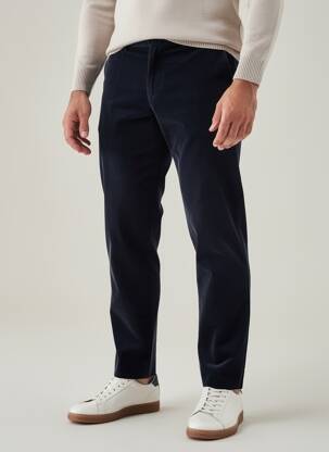 Pantalon chino fermeture zippée sous rabat avec crochet taille normale bleu GANT homme