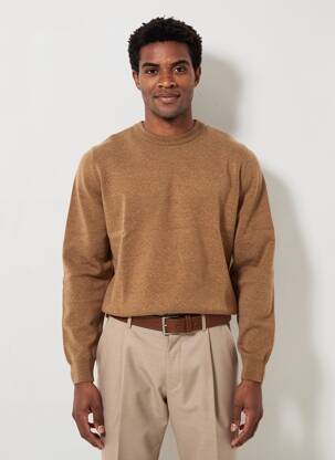 Pull stretch manches longues marron BALIBARIS homme