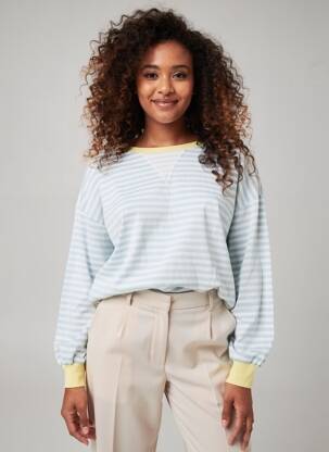 Pull stretch manches longues bleu PRETTY WIRE femme