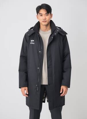 Parka manches longues a capuche noir ELDERA homme