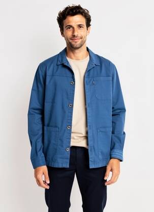 Veste casual fermeture boutonnée sur le devant bleu TBS homme