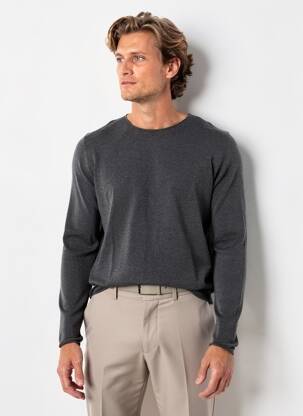 Pull col rond manches longues gris AMERICAN VINTAGE homme
